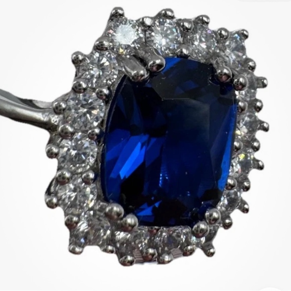 NWT Ryze Party Sapphire , White Frost CZ .925 Sterling Silver Ring - Size 5